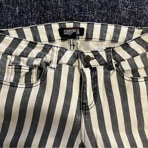 Forever 21 Striped Ankle Zipper Denim Women's Skinny Jeans Size 6